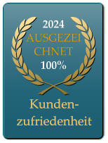 2024 ausgezeichnet 100% Kunden- zufriedenheit Kunden- zufriedenheit