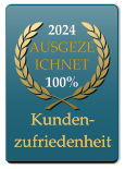 2024 ausgezeichnet 100% Kunden- zufriedenheit Kunden- zufriedenheit